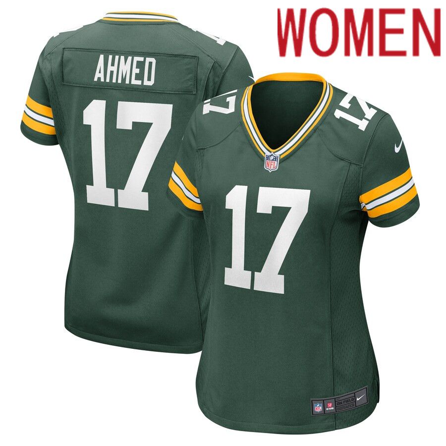 Women Green Bay Packers #17 Ramiz Ahmed Nike Green Home Game Player NFL Jersey